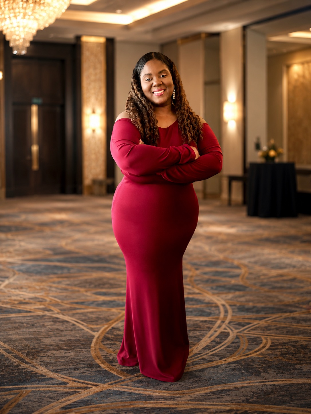 Radonia Johnson portrait in ballroom